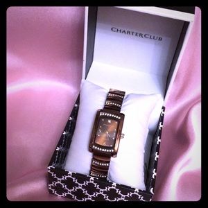 BOGO Charter Club dark rose gold watch